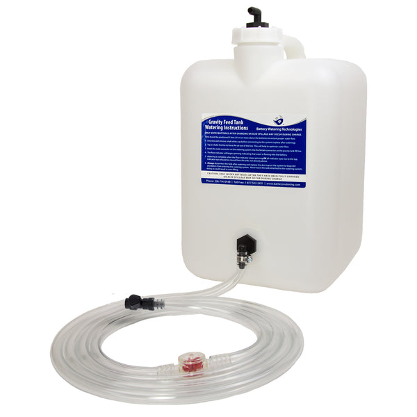 GRAVITY FEED TANK - 5 Gallon Grey Connector - Battery Watering